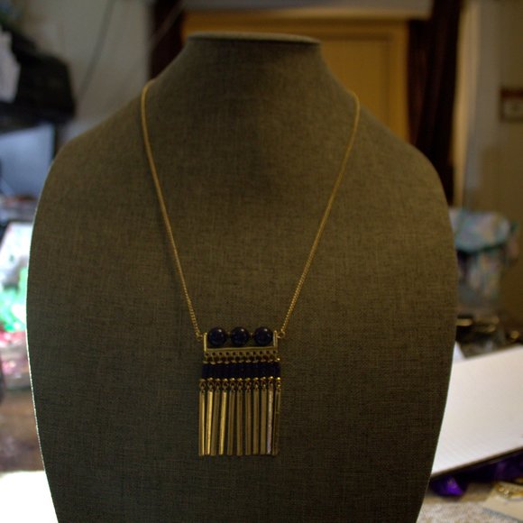 Gennaro-Brand Gold and Navy Blue Necklace - Picture 3 of 3